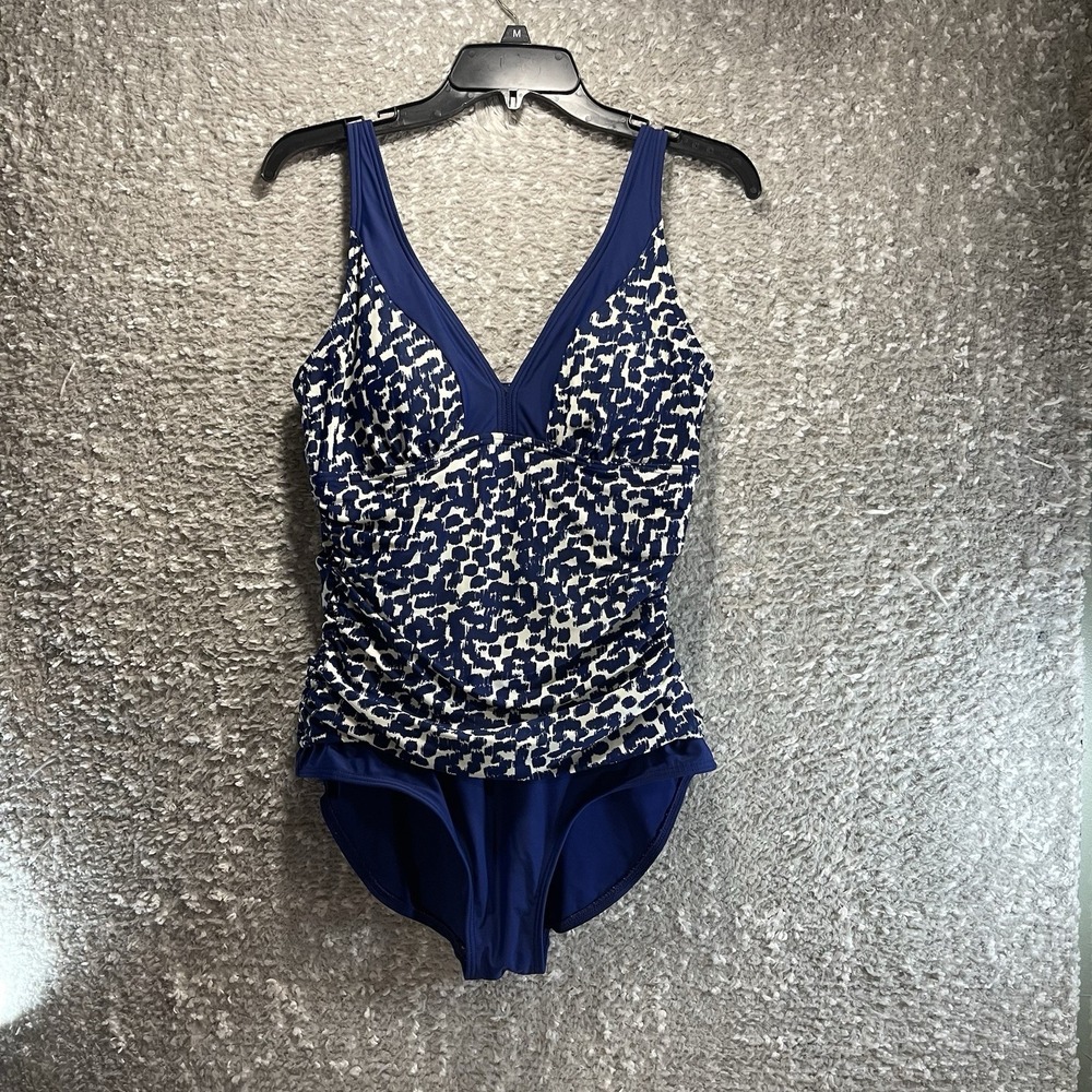 MAXINE Of Hollywood One Piece Swimsuit Size 10 Ruched Slimming Lined Beach‎